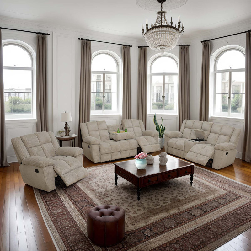 Latitude Run® Myrina 3 Piece Living Room Set Wayfair